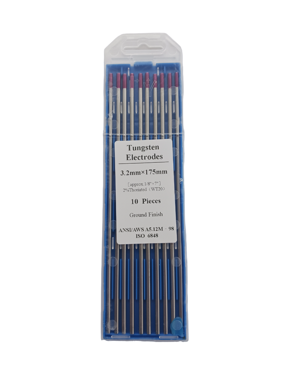 10-pcs TIG Welding Tungsten Electrode 2.0% Thoriated (Red) 1/8" x 7"